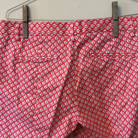 Gap slim cropped pants stretch dark pink print pattern size 8 - Picture 3 of 4